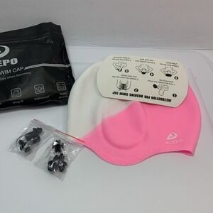 Alepo Swim Cap for Women Men Durable Silicone Swimming Hat  PINK